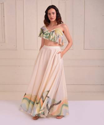 Ivory Print Organic Cotton Sharara Set 1