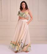 Ivory Print Organic Cotton Sharara Set