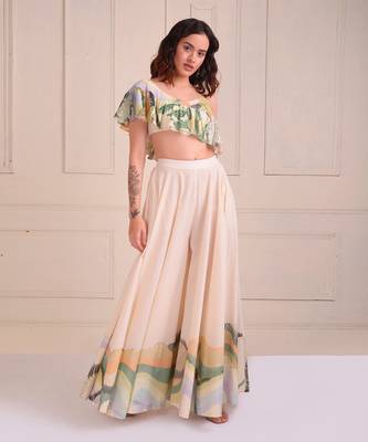 Ivory Print Organic Cotton Sharara Set 2