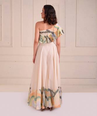 Ivory Print Organic Cotton Sharara Set 5