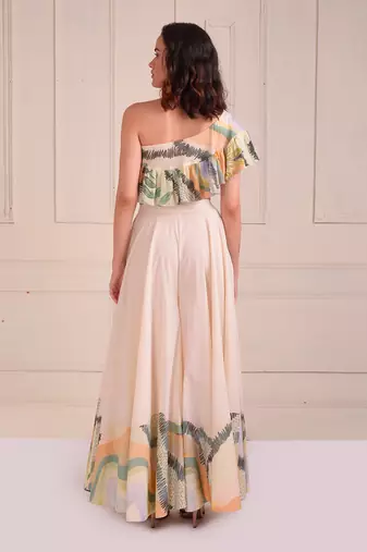Ivory Print Organic Cotton Sharara Set