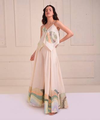 Ivory Print Organic Cotton Sharara Set 1