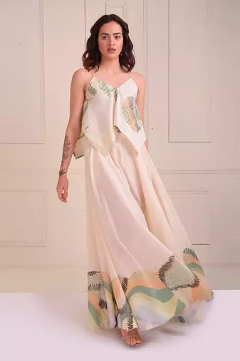 Ivory Print Organic Cotton Sharara Set