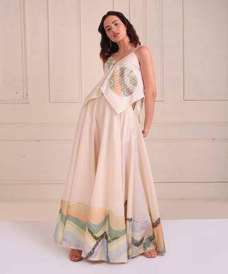 Ivory Print Organic Cotton Sharara Set 3