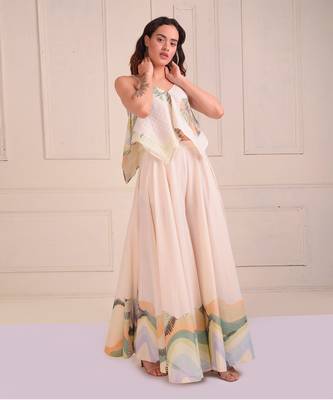 Ivory Print Organic Cotton Sharara Set 4