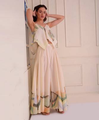 Ivory Print Organic Cotton Sharara Set 5