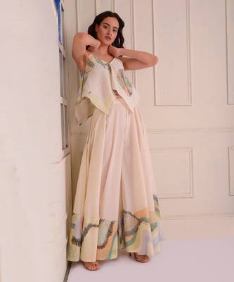 Ivory Print Organic Cotton Sharara Set 6