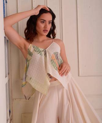 Ivory Print Organic Cotton Sharara Set 7
