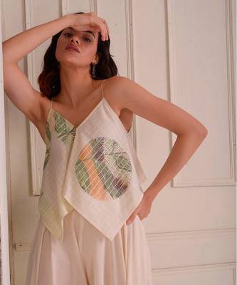 Ivory Print Organic Cotton Sharara Set 8