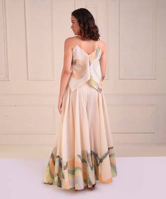 Ivory Print Organic Cotton Sharara Set 9