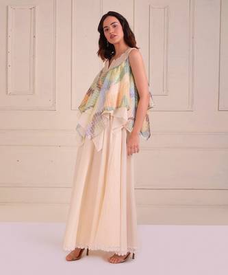 Ivory Print Organic Cotton Sharara Set 1