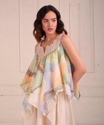 Ivory Print Organic Cotton Sharara Set 3