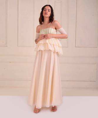 Ivory Print Organic Cotton Sharara Set 1