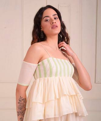 Ivory Print Organic Cotton Sharara Set 5