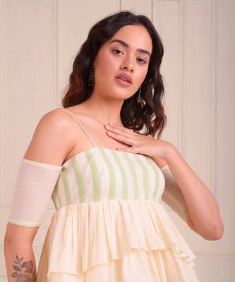 Ivory Print Organic Cotton Sharara Set 6
