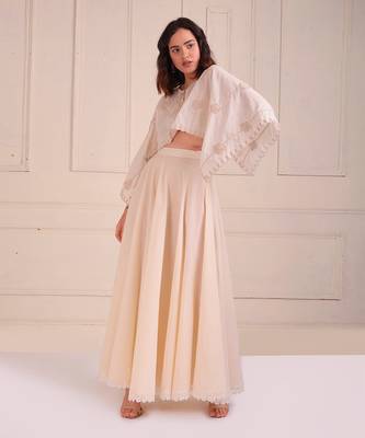 Ivory Print Organic Cotton Sharara Set 2