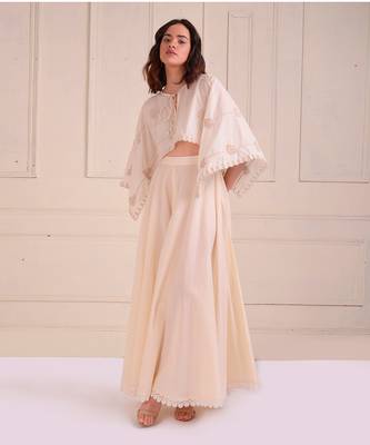 Ivory Print Organic Cotton Sharara Set 3