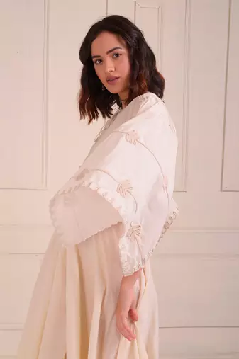 Ivory Print Organic Cotton Sharara Set