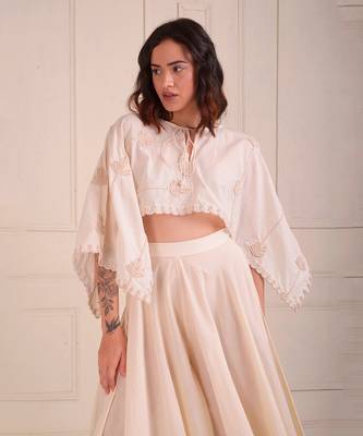 Ivory Print Organic Cotton Sharara Set 5