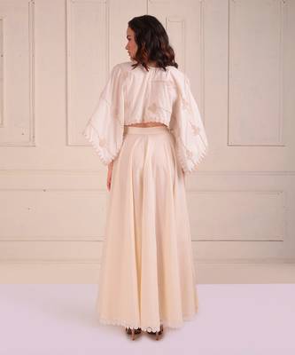 Ivory Print Organic Cotton Sharara Set 6