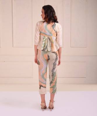 Ivory Print Organic Cotton Top With Pants 4