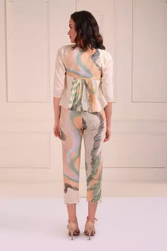 Ivory Print Organic Cotton Top With Pants