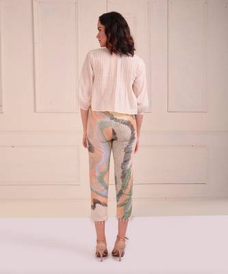 Ivory Print Organic Cotton Top With Pants 3