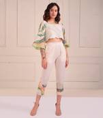 Ivory Print Organic Cotton Top With Pants