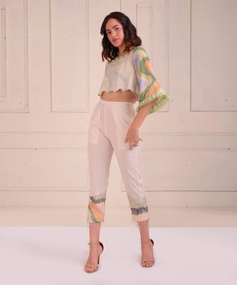 Ivory Print Organic Cotton Top With Pants 2