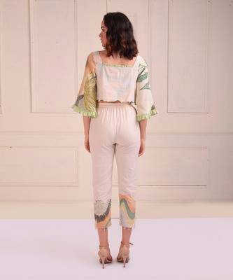 Ivory Print Organic Cotton Top With Pants 5