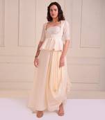 Ivory Print Organic Cotton Dress With Jacket