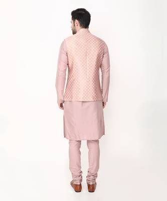 Pink Brocade Bundi Jacket Set 2