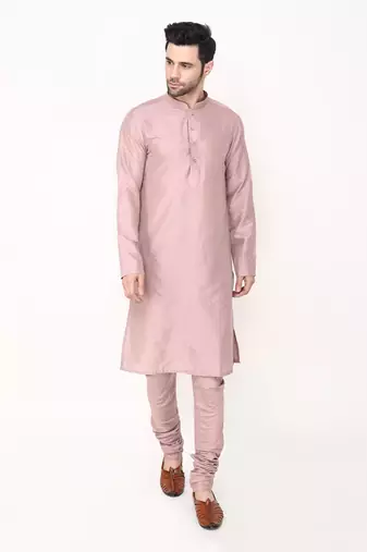 Pink Brocade Bundi Jacket Set