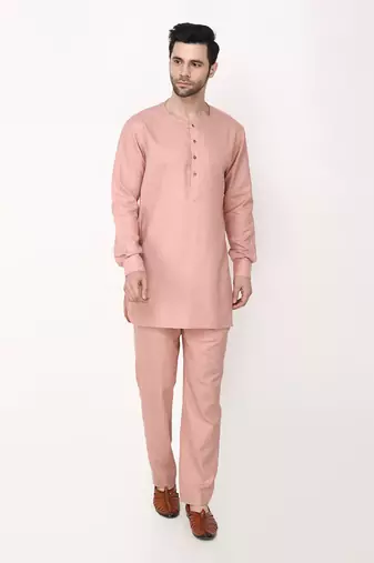 Pink Resham Embroidery Bundi Jacket Set