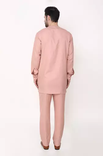 Pink Resham Embroidery Bundi Jacket Set
