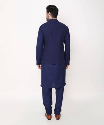 Blue Angrakkha Bundi Jacket Set 2