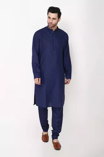 Blue Angrakkha Bundi Jacket Set