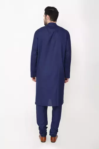 Blue Angrakkha Bundi Jacket Set