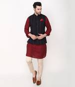 Blue Handloom Cotton Bundi Jacket Set