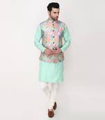 Multicolor Digital Printed Nehru Jacket Set