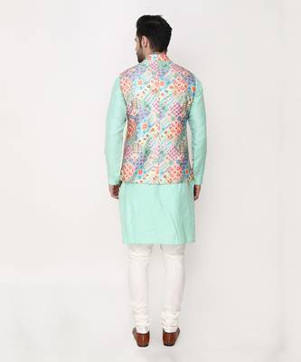Multicolor Digital Printed Nehru Jacket Set 3