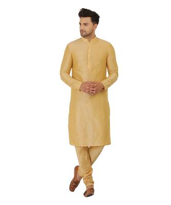 Gold Quilted Nehru Jacket Set 3