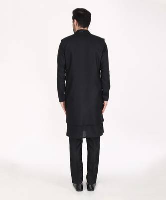 Black Indo Western With Hand Embroidery Kurta Set 3