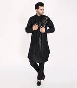Black Indo Western Kurta Set