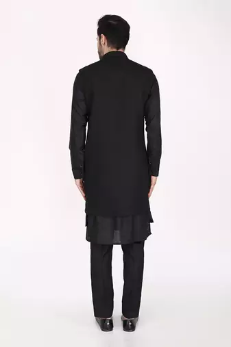 Black Indo Western Kurta Set