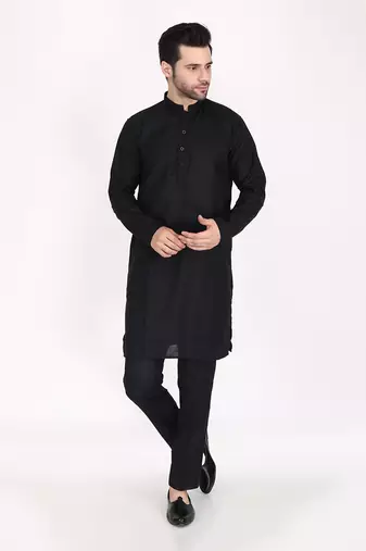 Black Indo Western Kurta Set