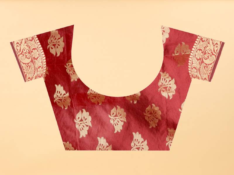 Off White Woven Banarasi silk blend Saree With Blouse