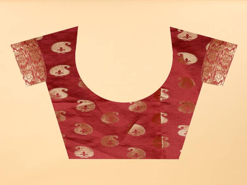 Off-White Woven Banarasi silk blend Saree With Blouse