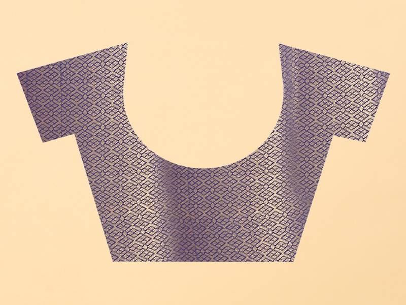 Pink Woven Banarasi silk blend Saree With Blouse