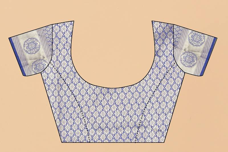 Purple Woven Banarasi silk blend Saree With Blouse